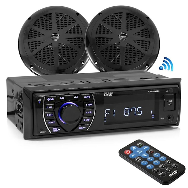 Pyle Marine Bt Receiver Stereo & Speaker Kit, PLMRKT46BK PLMRKT46BK - main